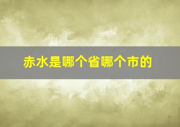 赤水是哪个省哪个市的