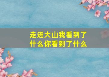 走进大山我看到了什么你看到了什么