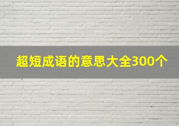 超短成语的意思大全300个