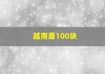 越南盾100块