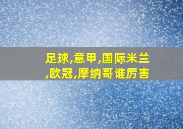 足球,意甲,国际米兰,欧冠,摩纳哥谁厉害