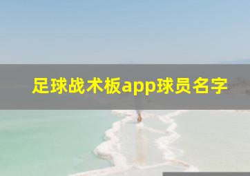 足球战术板app球员名字