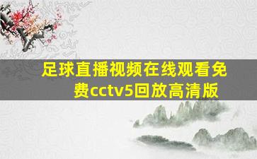 足球直播视频在线观看免费cctv5回放高清版