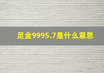 足金9995.7是什么意思