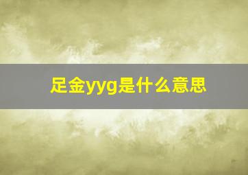 足金yyg是什么意思