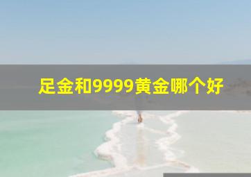 足金和9999黄金哪个好