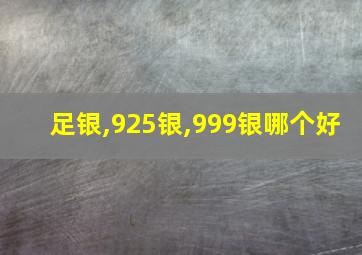 足银,925银,999银哪个好