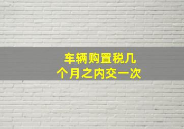 车辆购置税几个月之内交一次