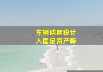 车辆购置税计入固定资产嘛