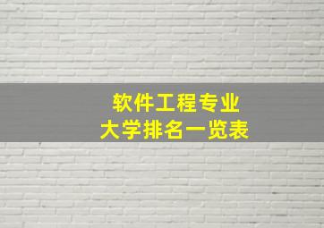 软件工程专业大学排名一览表