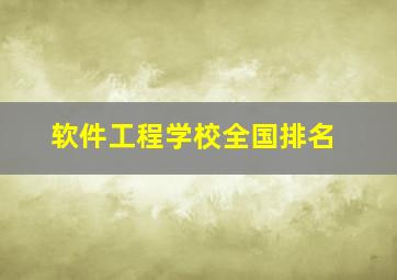 软件工程学校全国排名