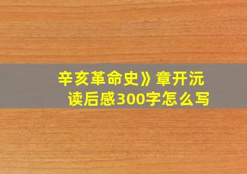 辛亥革命史》章开沅读后感300字怎么写