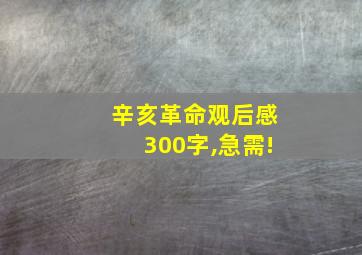 辛亥革命观后感300字,急需!