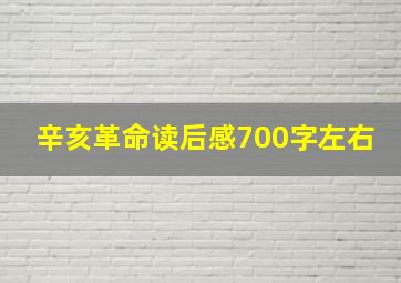 辛亥革命读后感700字左右