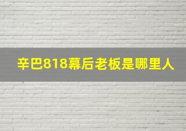 辛巴818幕后老板是哪里人