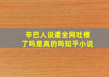 辛巴人设遭全网吐槽了吗是真的吗知乎小说