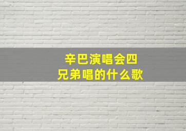 辛巴演唱会四兄弟唱的什么歌