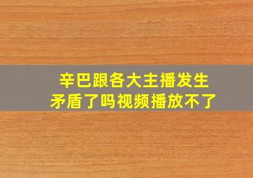 辛巴跟各大主播发生矛盾了吗视频播放不了