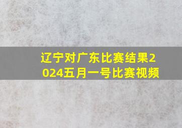 辽宁对广东比赛结果2024五月一号比赛视频