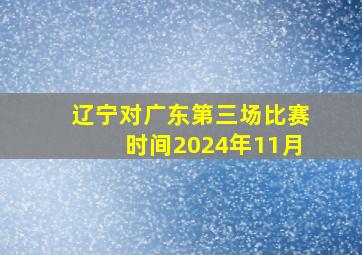 辽宁对广东第三场比赛时间2024年11月