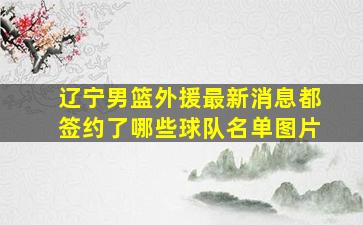 辽宁男篮外援最新消息都签约了哪些球队名单图片