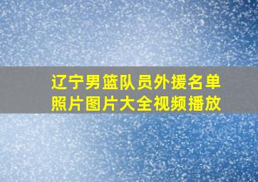 辽宁男篮队员外援名单照片图片大全视频播放