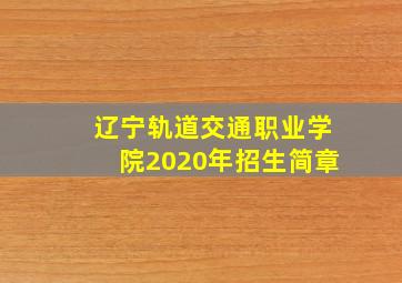 辽宁轨道交通职业学院2020年招生简章