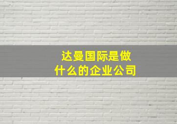 达曼国际是做什么的企业公司