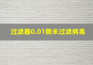 过滤器0.01微米过滤病毒