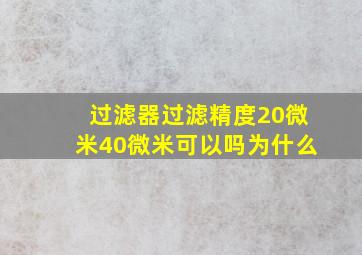 过滤器过滤精度20微米40微米可以吗为什么