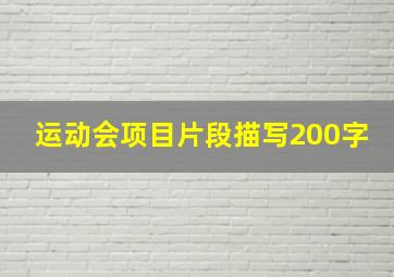 运动会项目片段描写200字