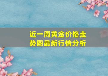 近一周黄金价格走势图最新行情分析