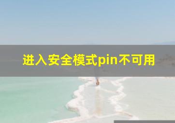 进入安全模式pin不可用