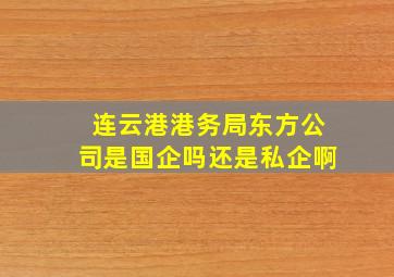 连云港港务局东方公司是国企吗还是私企啊