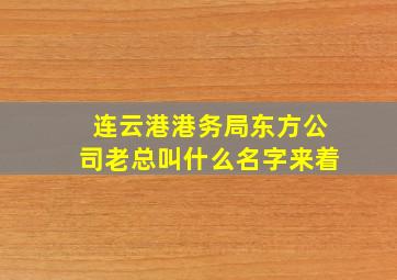 连云港港务局东方公司老总叫什么名字来着