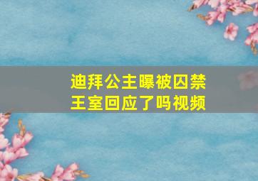 迪拜公主曝被囚禁王室回应了吗视频