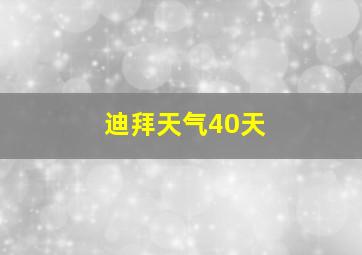 迪拜天气40天