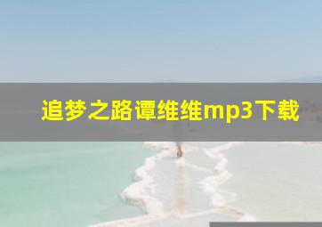 追梦之路谭维维mp3下载