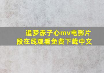 追梦赤子心mv电影片段在线观看免费下载中文