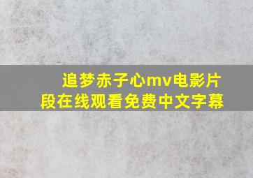 追梦赤子心mv电影片段在线观看免费中文字幕