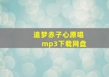 追梦赤子心原唱mp3下载网盘