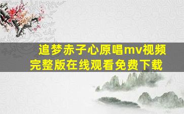 追梦赤子心原唱mv视频完整版在线观看免费下载