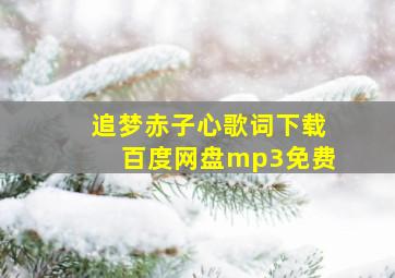 追梦赤子心歌词下载百度网盘mp3免费