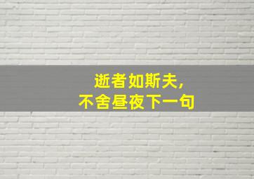 逝者如斯夫,不舍昼夜下一句