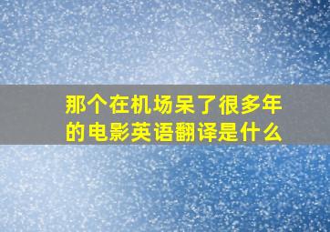 那个在机场呆了很多年的电影英语翻译是什么