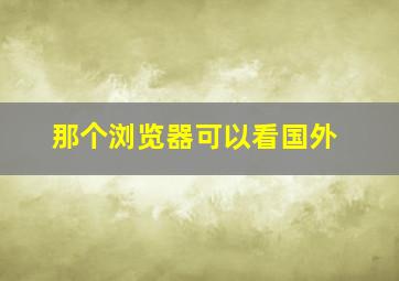 那个浏览器可以看国外