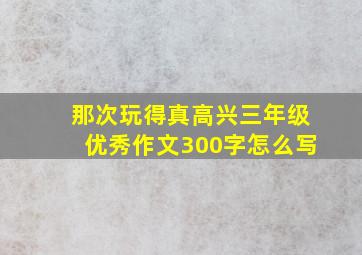 那次玩得真高兴三年级优秀作文300字怎么写