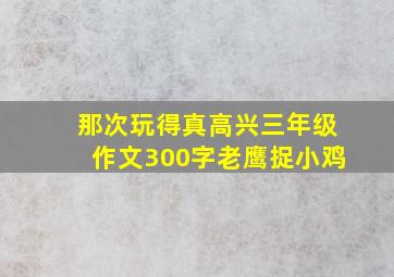 那次玩得真高兴三年级作文300字老鹰捉小鸡