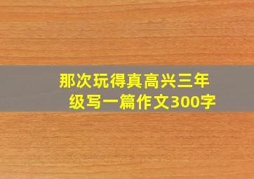 那次玩得真高兴三年级写一篇作文300字