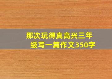 那次玩得真高兴三年级写一篇作文350字